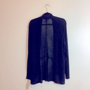 Eileen Fisher black long sleeve open knit cardigan size 2X